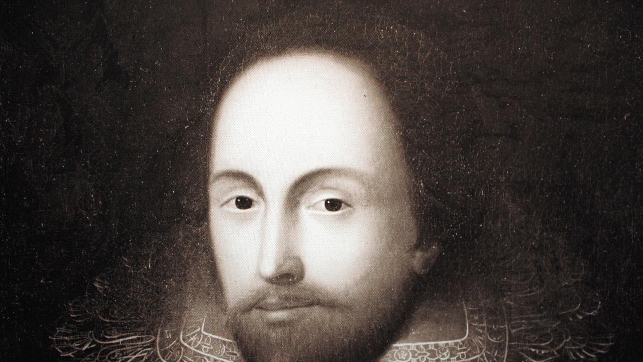 Ein Portrait des englischen Poeten William Shakespeare, das im Februar 2014 in Mainz präsentiert wurde.