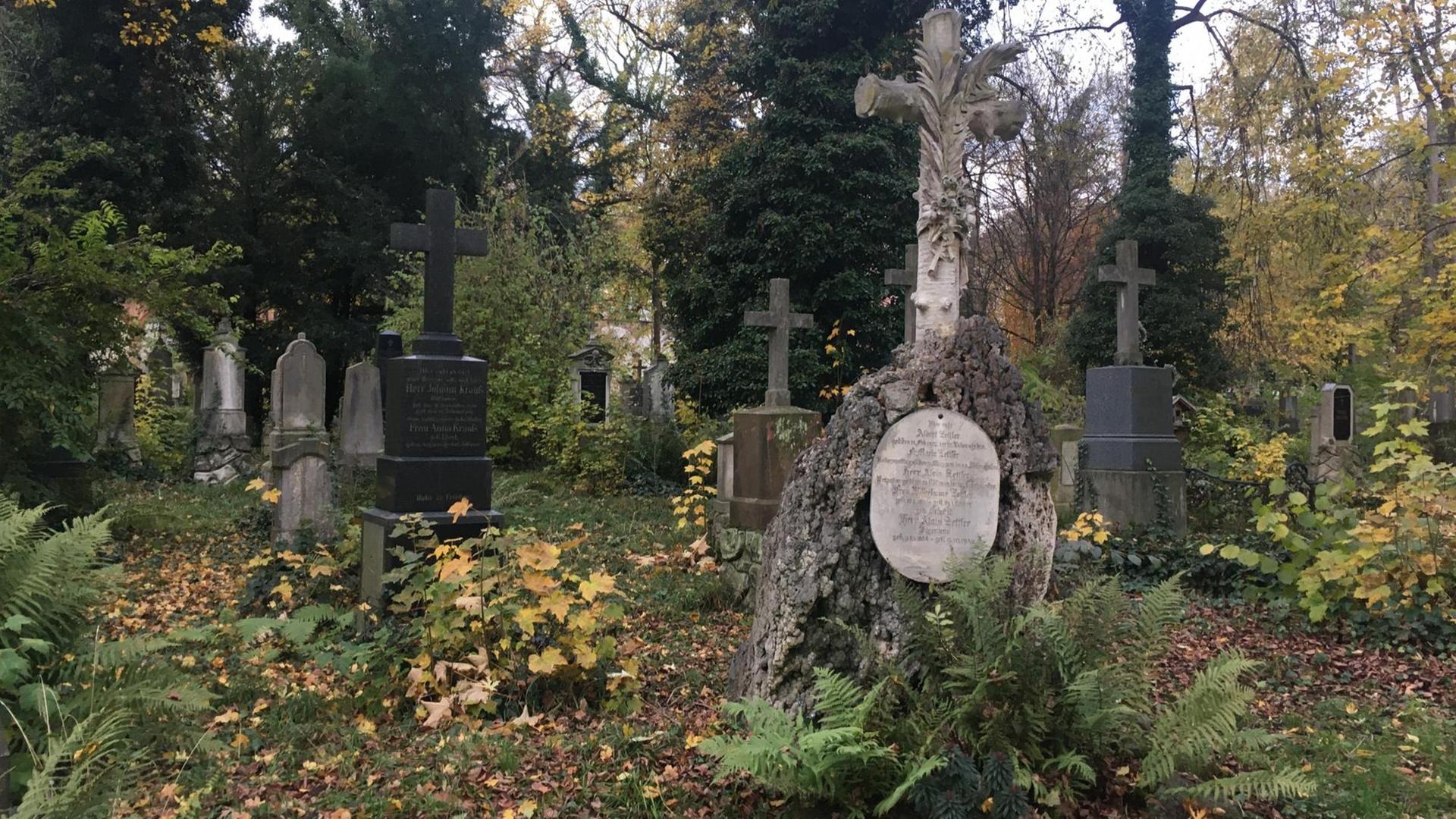 Grabsteine auf dem Alten Südfriedhof in München