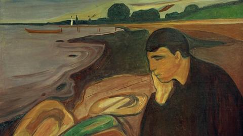 Munch, Edvard 18631944. Melancholie, 1894/95. Öl auf Leinwand, 70 × 95,8 cm. Rasmus Meyers Samlinger, RMS.M. 245 Bergen, Kunstmuseum. |