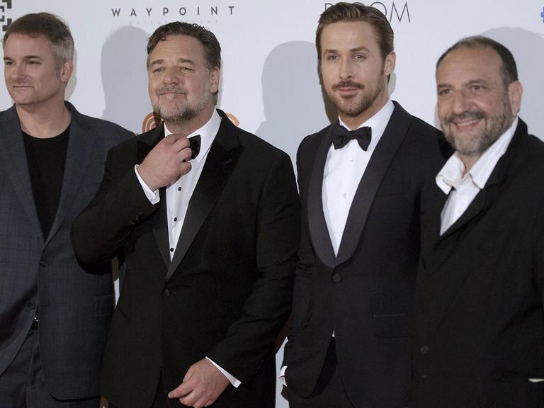 ©Donatella Giagnori / EIDON/MAXPPP ; 1191883 : (Donatella Giagnori / EIDON), 2016-05-20 Roma - Photocall of the film The Nice Guys in Rome - Shane Black, Russell Crowe, Ryan Gosling and Joel Silver attend a photocall for The Nice Guys at the Space Cinema in Rome on May 20, 2016