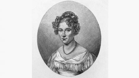 'Die Einfalt schätz' ich hoch, der Gott hat Witz beschehrt;. Varnhagen von Ense, Rahel, geb. Levin, ab 1814 verehel. (Karl August) Varnhagen von Ense; beeinflusste mit ihrem Salon in Berlin das literarische Leben; Berlin 26.5.1771 - ebd. 7.3.1833. - Porträt