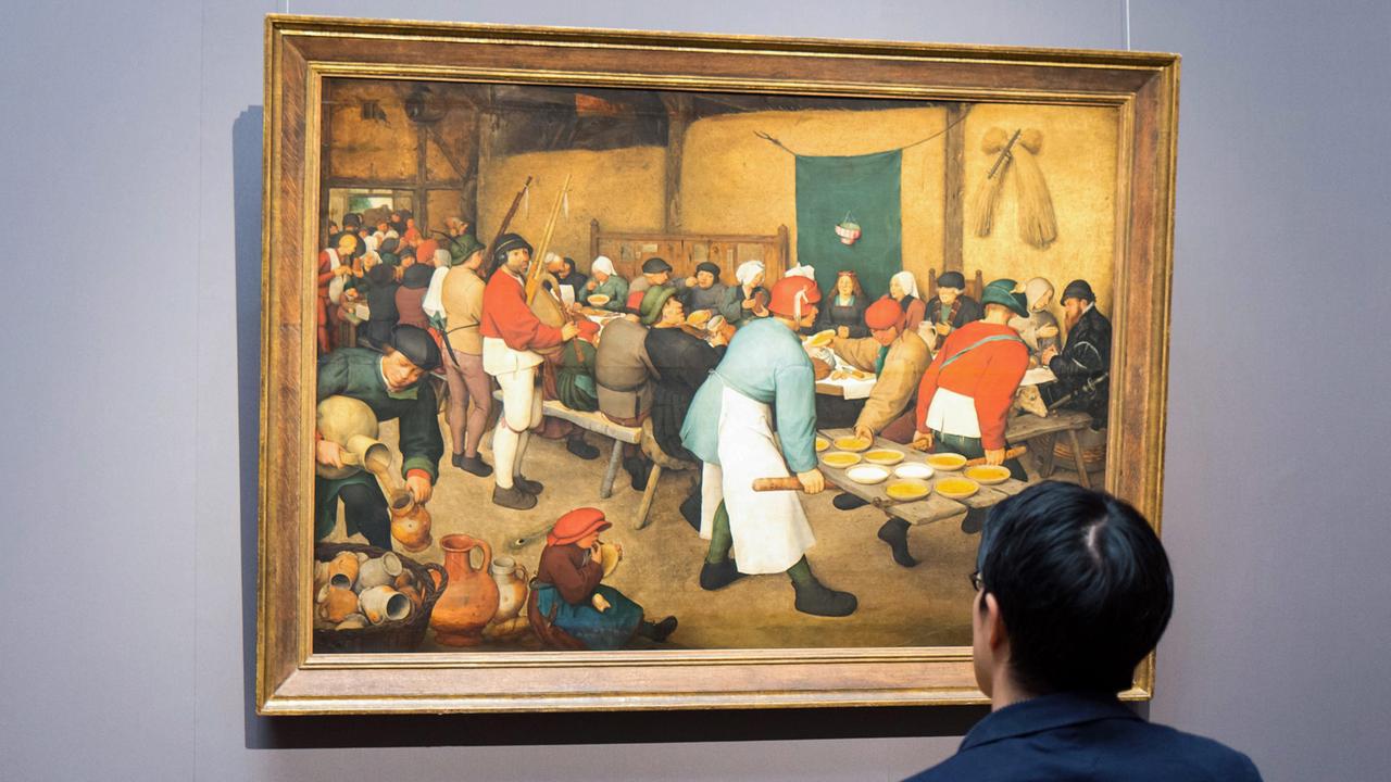Das Gemälde "Die Bauernhochzeit" von Pieter Bruegels dem Älteren im Kunsthistorischen Museum Wien