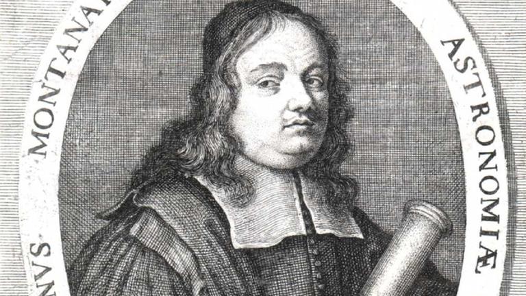 Mit Teleskop: Geminiano Montanari (1633-1687) in einer historischen Darstellung