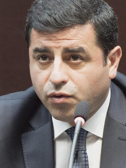 Selahattin Demirtas von der HDP spricht bei einer Veranstaltung.