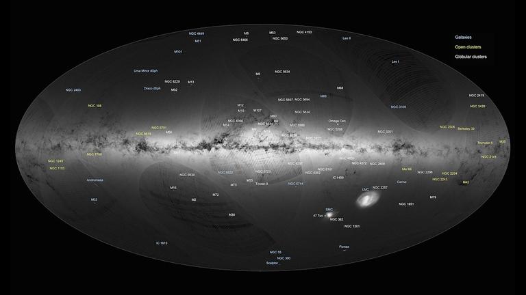 Diese Ansicht der Milchstraße wurde aus den ersten Messdaten der Raumsonde Gaia erstellt