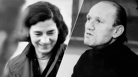 Collage zweier Porträts von Christa Wolf und Franz Fühmann.