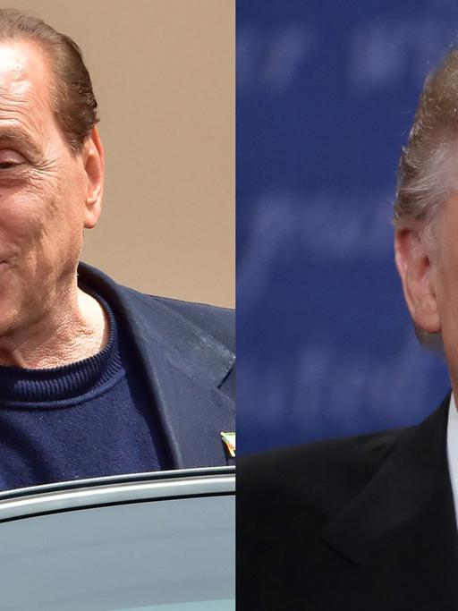 Der ehemalige italienische Ministerpräsident Silvio Berlusconi und der republikanische US-Präsidentschaftskandidat Donald Trump.