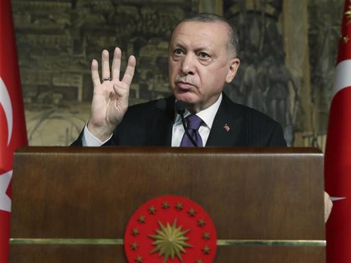 Der türkische Präsident Recep Tayyip Erdogan bei einer Rede in Istanbul, 15.01. 2021. 