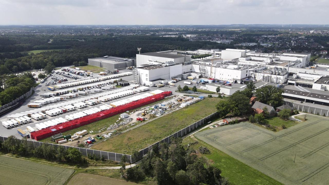 Luftbild vom Betriebsgelände der Firma Tönnies.