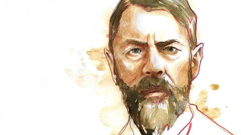 Porträt des Soziologen und Nationalökonomen Max Weber (1864 - 1920)