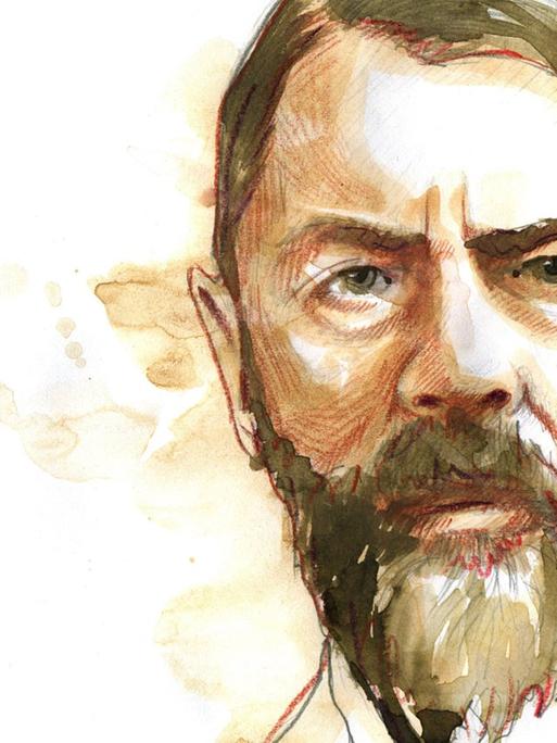 Porträt des Soziologen und Nationalökonomen Max Weber (1864 - 1920)