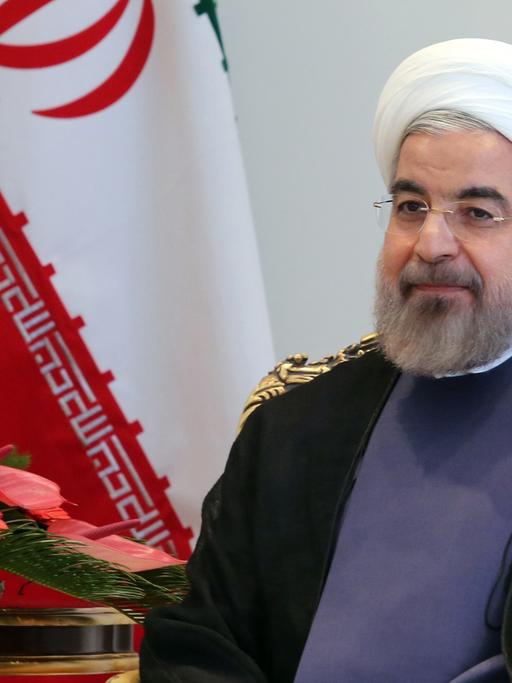 Der iranische Präsident Hassan Rouhani bei einem Treffen mit einem südafrikanischen Minister im Juni 2014.