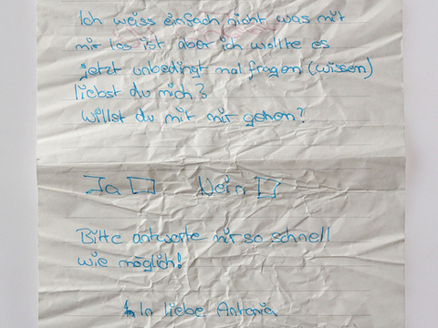 Mädchen-Zettel, 6. Jahrgangsstufe, vor 2001