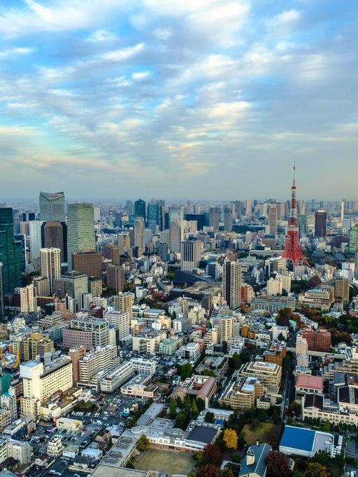 Japans Hauptstadt Tokio: Blick auf die Skyline.