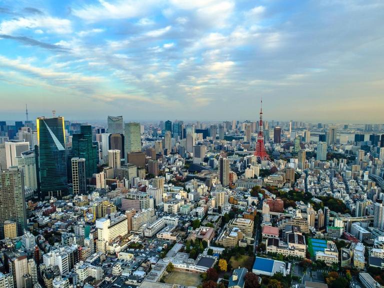 Japans Hauptstadt Tokio: Blick auf die Skyline.