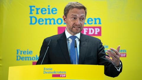 Christian Lindner, Bundesvorsitzender der FDP, äußert sich am 20.11.2017 bei einer Pressekonferenz nach dem Scheitern der Jamaika-Sondierungen.
