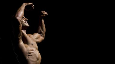 Amir Abed während eines israelisch-arabischen Bodybuilder-Wettbewerbs im Juni 2016.