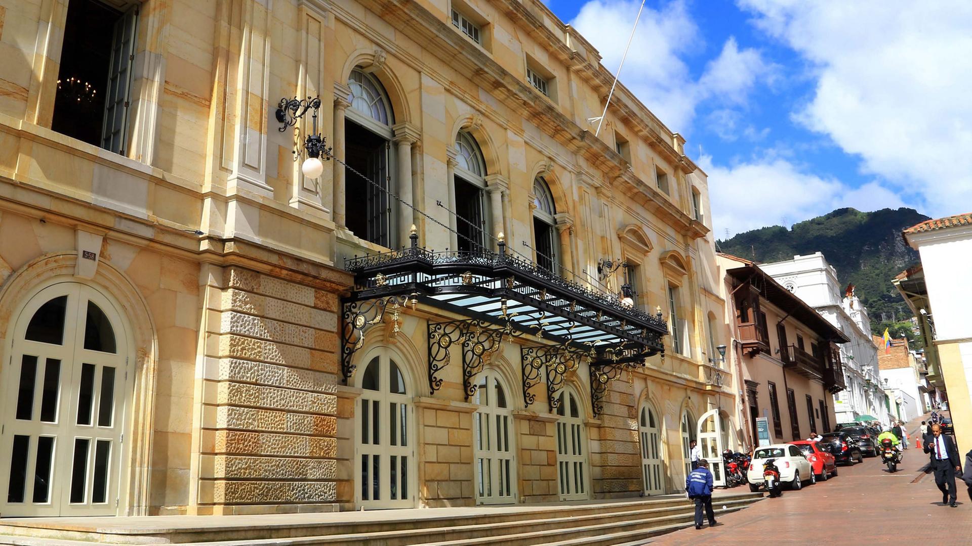 A picture made available on 23 July 2014 shows an exterior view of the Colon Theatre in Bogota, Colombia, 22 July 2014. The theatre, built in the XIX century, reopens its doors on 23 July 2014 after six years of remodeling works.
