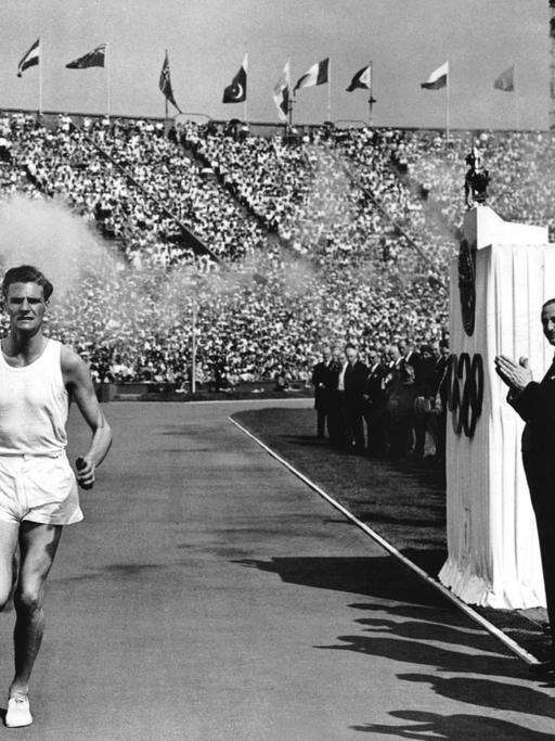 Eröffnung der ersten Olympischen Spiele nach dem Zweiten Weltkrieg am 29.7.1948 im Wembleystadion von London.