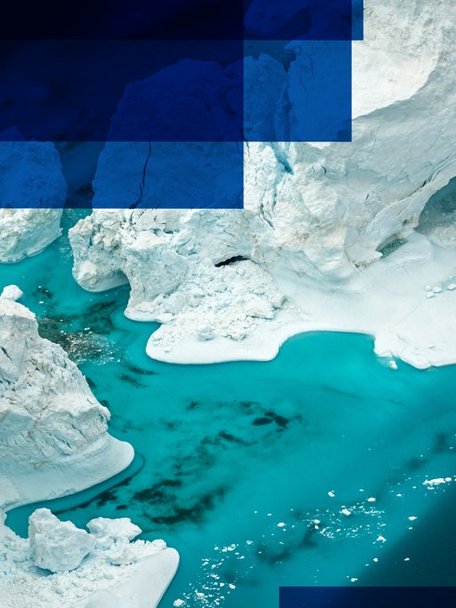 Das Cover für die Sendereihe "Forschung aktuell" zeigt auf dem Meer schwimmende Eisschollen 