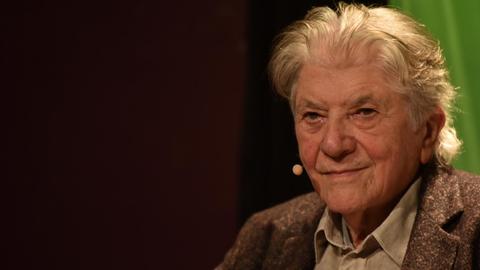 Das Foto zeigt den Schweizer Kunsthistoriker und Schriftsteller Paul Nizon auf der Lit.Cologne 2018.