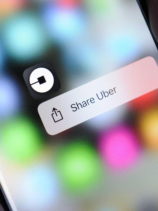 Die Uber App auf einem Smartphone