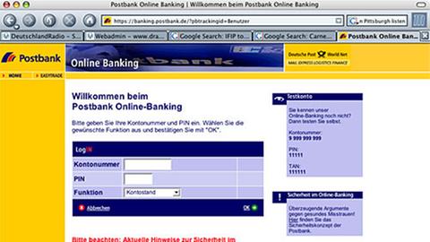 Online-Banking Portal der Postbank