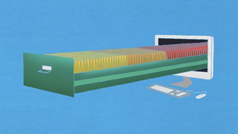 Illustration eines Aktenschrankes