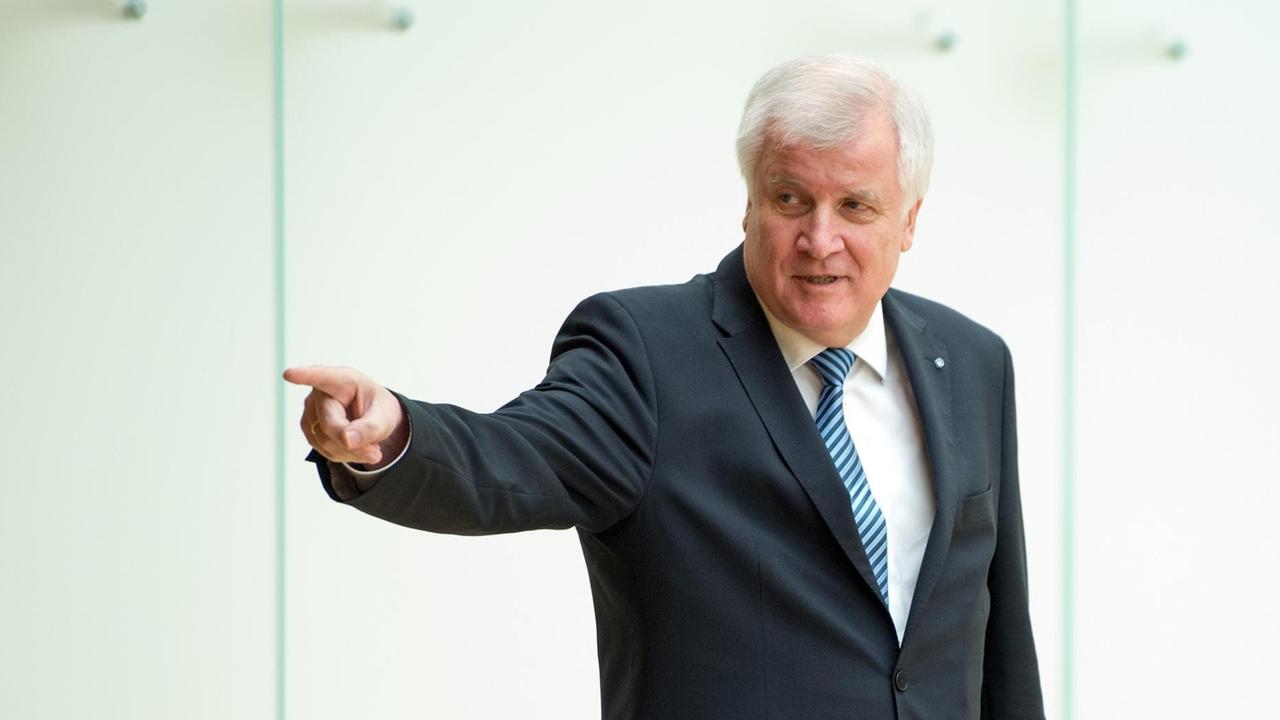 Der bayerische Ministerpräsident Horst Seehofer (CSU) gestikuliert im Landtag