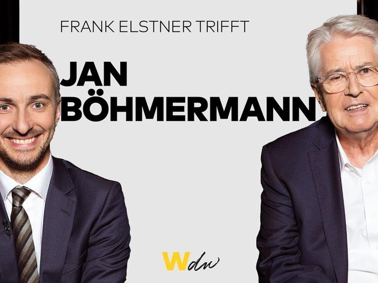 Jan Böhmermann und Frank Elstner vor der Show "Wetten, das war's"