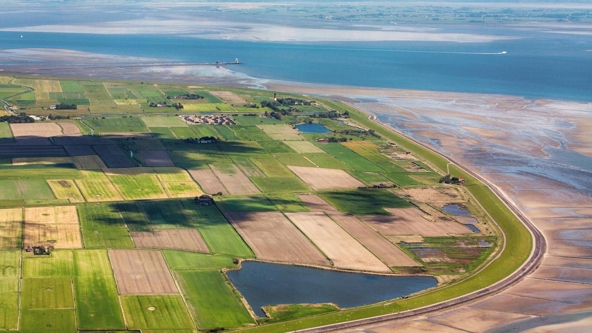 Insel Pellworm, Luftbild vom Schleswig-Holsteinischen Nationalpark Wattenmeer Insel Pellworm, Luftbild vom Schleswig-Holsteinischen Nationalpark Wattenmeer