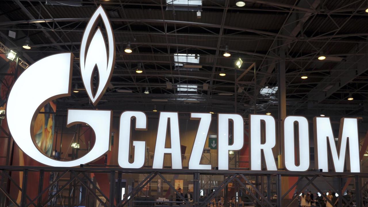 Das Logo des russischen Gazprom-Konzerns