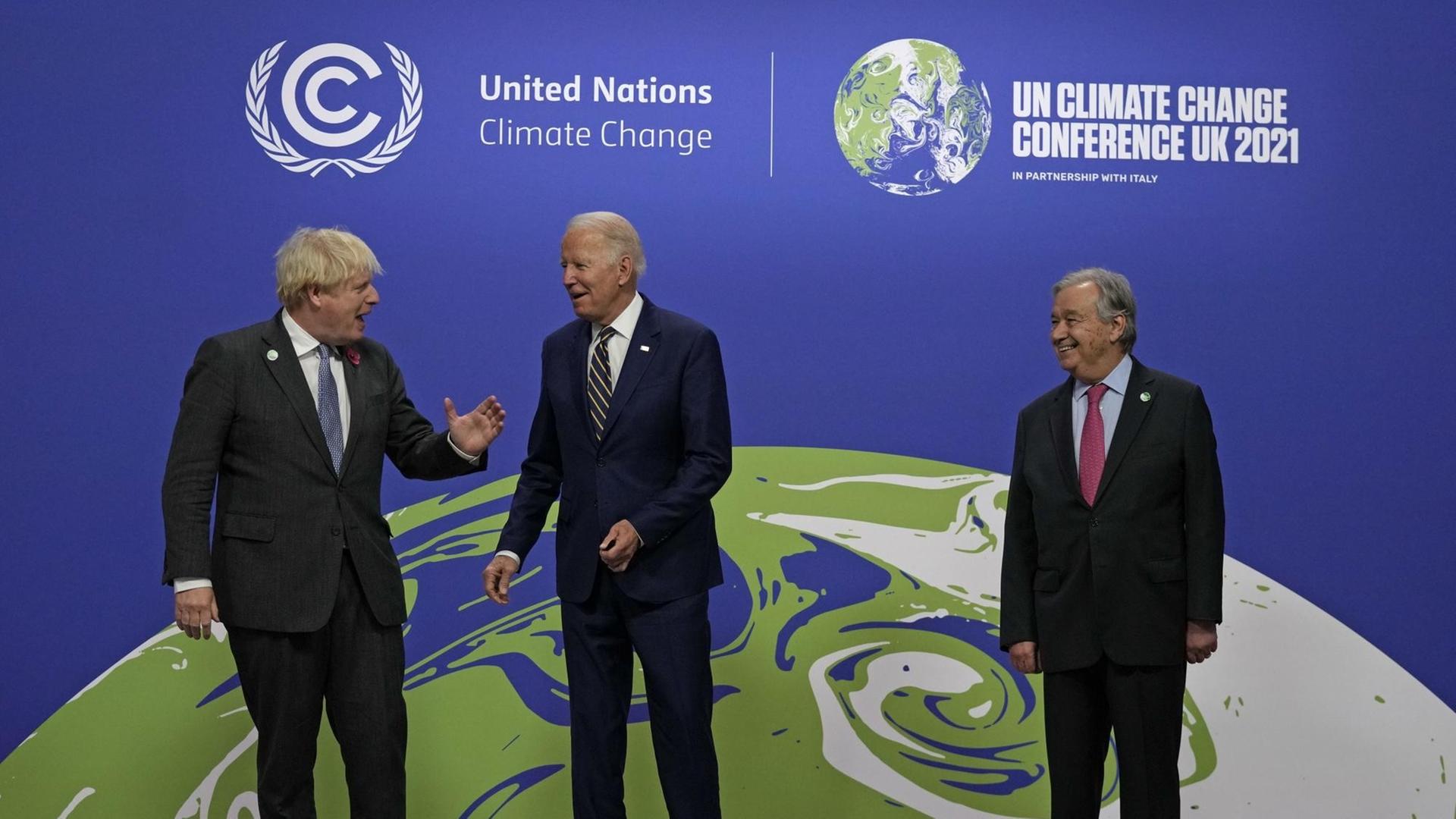Johnson und Guterres begrüßen Biden auf der Klima-Konferenz