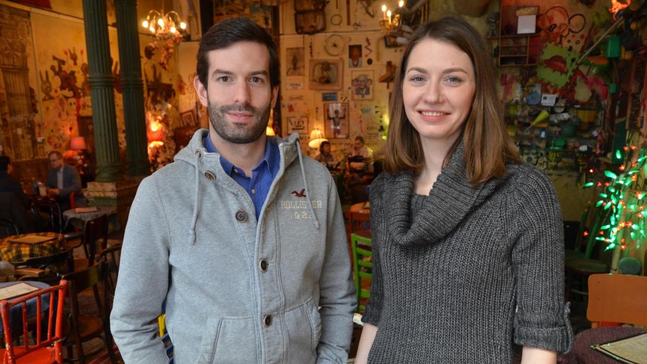 András Fekete-Győr und Anna Donath von der neuen liberalen Partei in Ungarn, Momentum