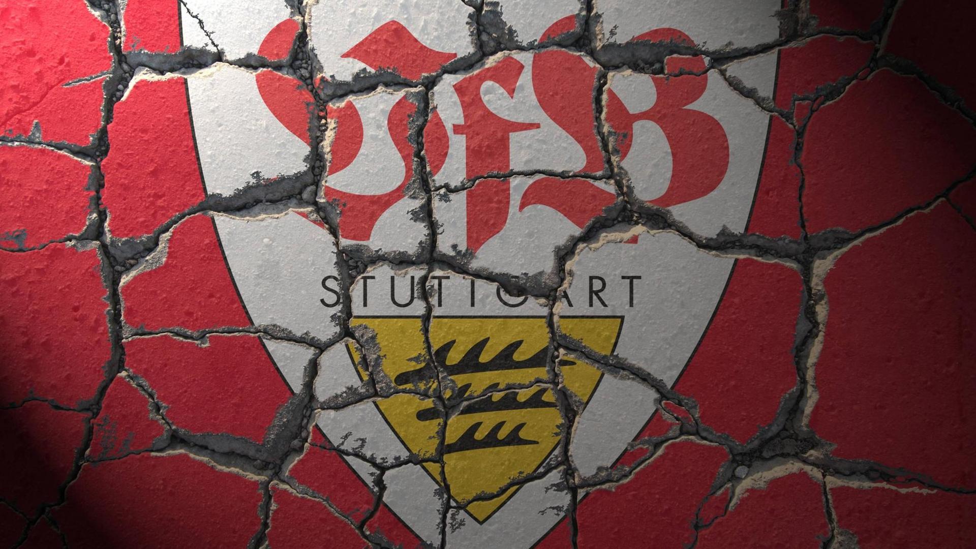 Das Wappen des VfB Stuttgart zeigt Risse.