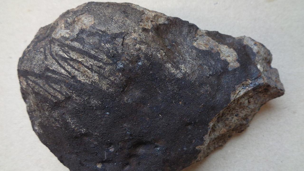 Das fast ein Kilogramm schwere Bruchstück des Renchen-Meteoriten