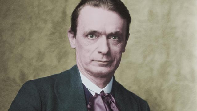 Porträtaufnahme von Rudolf Steiner (1916)