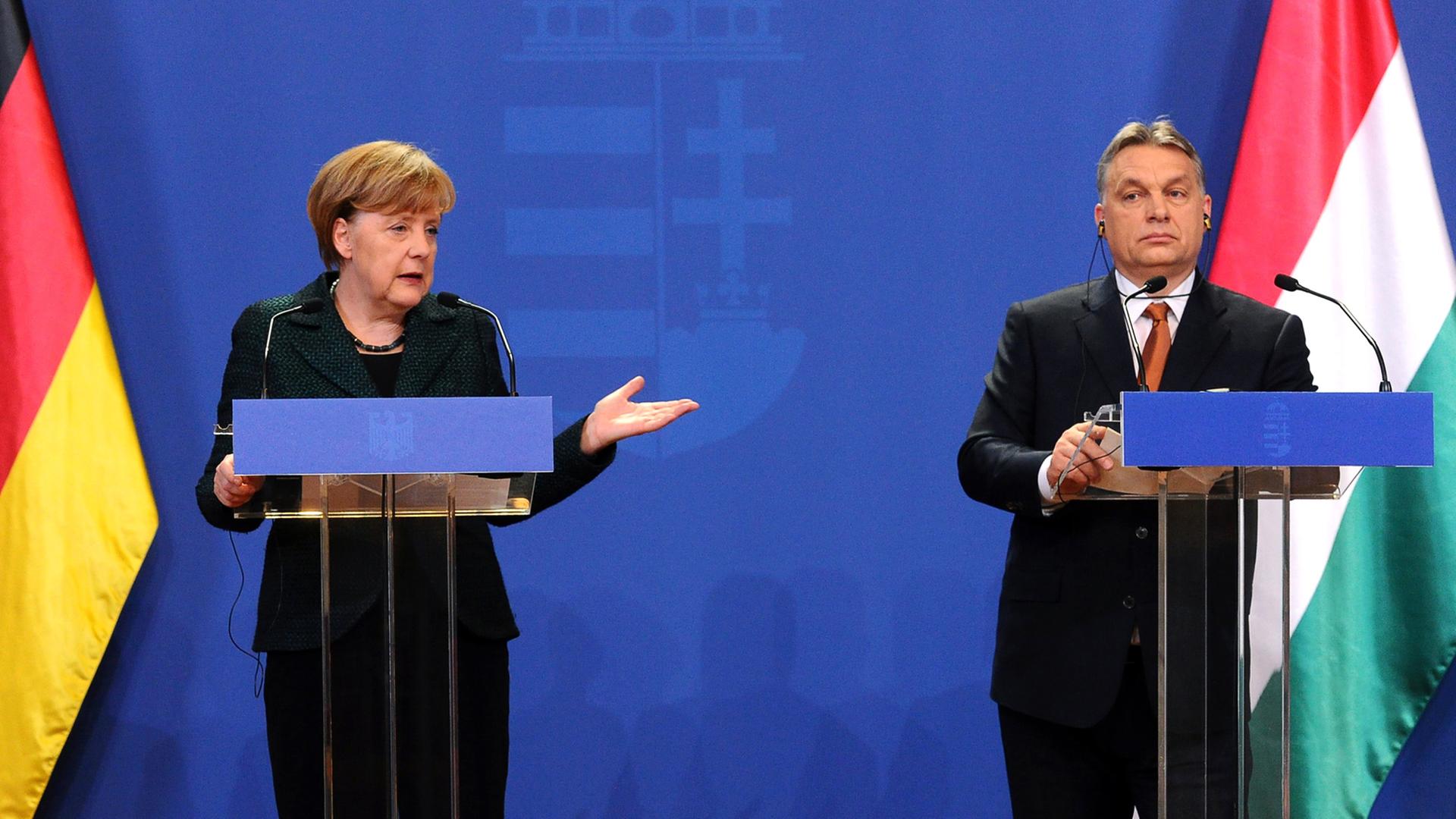 Bundeskanzlerin Angela Merkel und der ungarische Ministerpräsident Viktor Orban.
