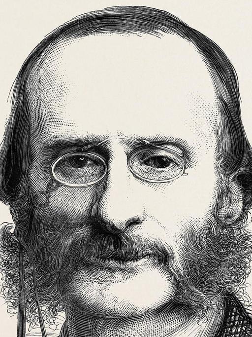 Eine Porträtzeichnung von Jacques Offenbach