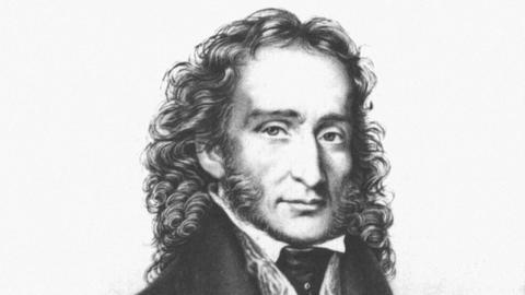 Der Komponist Nicolò Paganini in einer zeitgenössischen Darstellung (1782-1840).