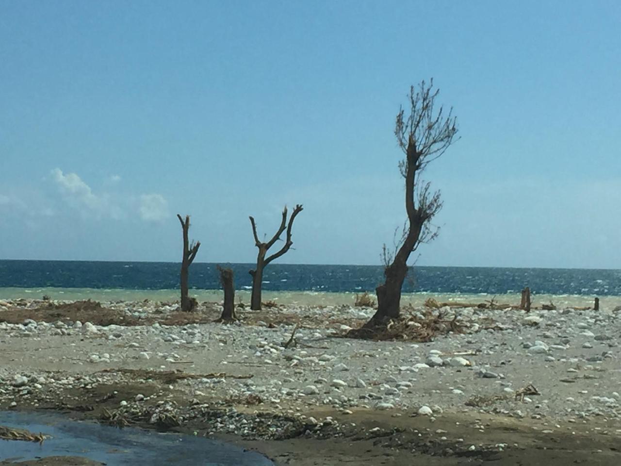 Nach dem Sturm Mathew in Haiti - Reste eines Karibikstrandes.