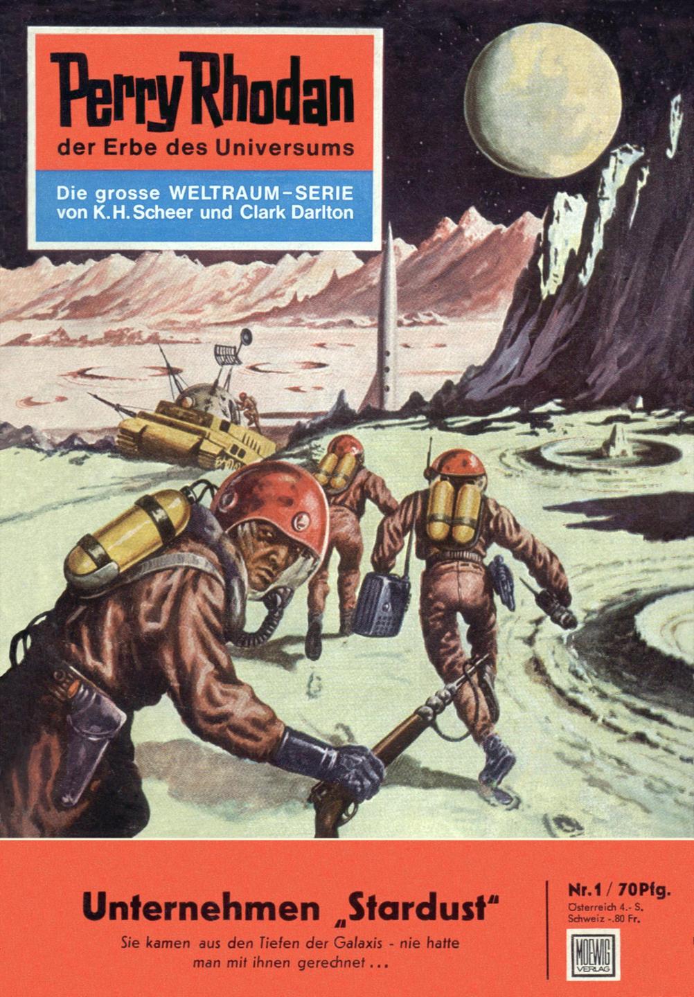 Das erste Cover der Perry Rhodan-Reihe.