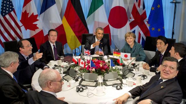 Vertraute Runde: Die Vertreter der G7-Mächte und der EU
