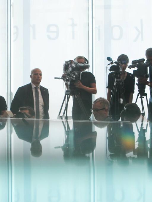 Bundeskanzlerin Angela Merkel bei ihrer Sommerpressekonferenz