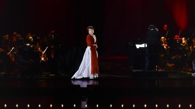 BASE Hologram interactive concert performance with Maria Callas at the Jazz at Lincoln Center, Frederick P. Rose Hall on Sunday, Jan. 14, 2018, in New York.