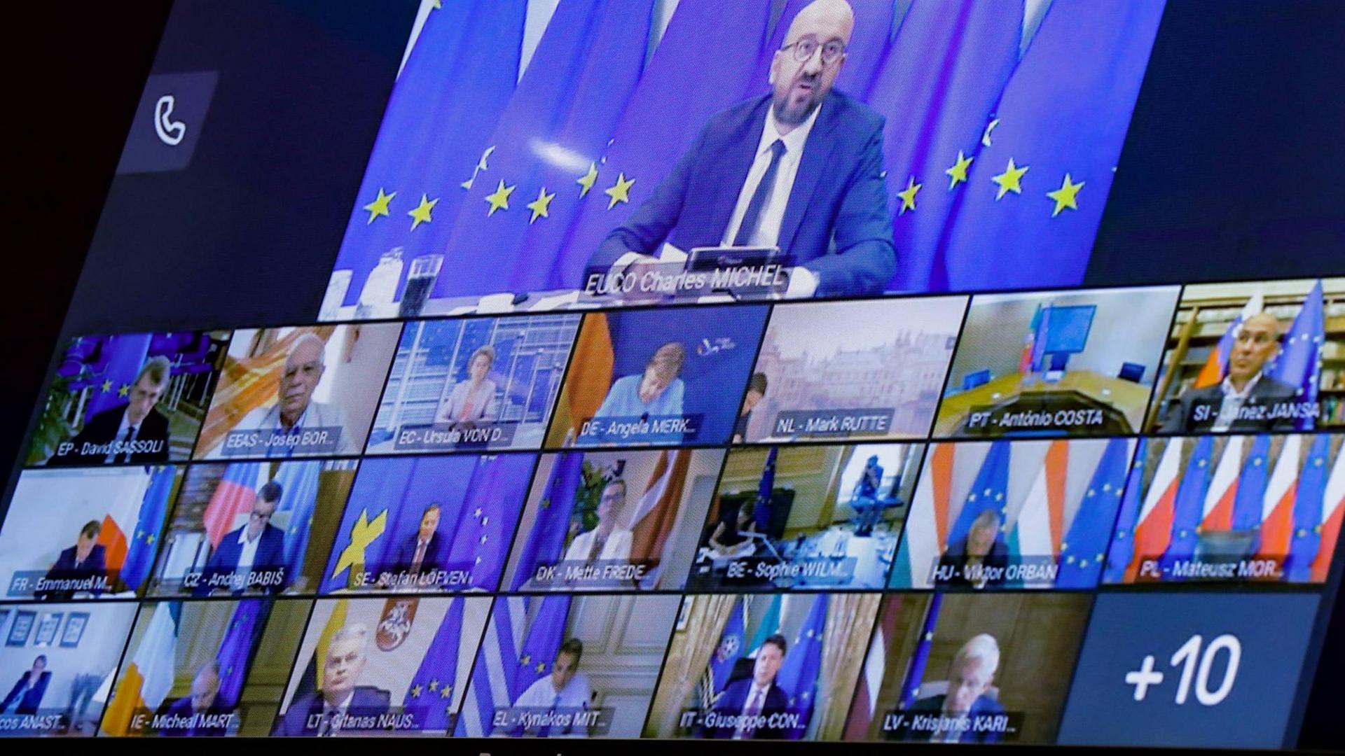 Video-Konferenz von der EU zu Belarus. 