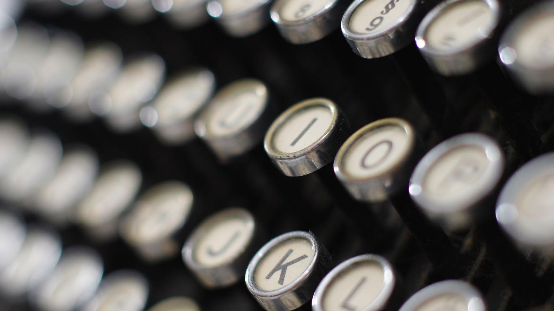 Das Tastaturfeld einer mechanischen Schreibmaschine