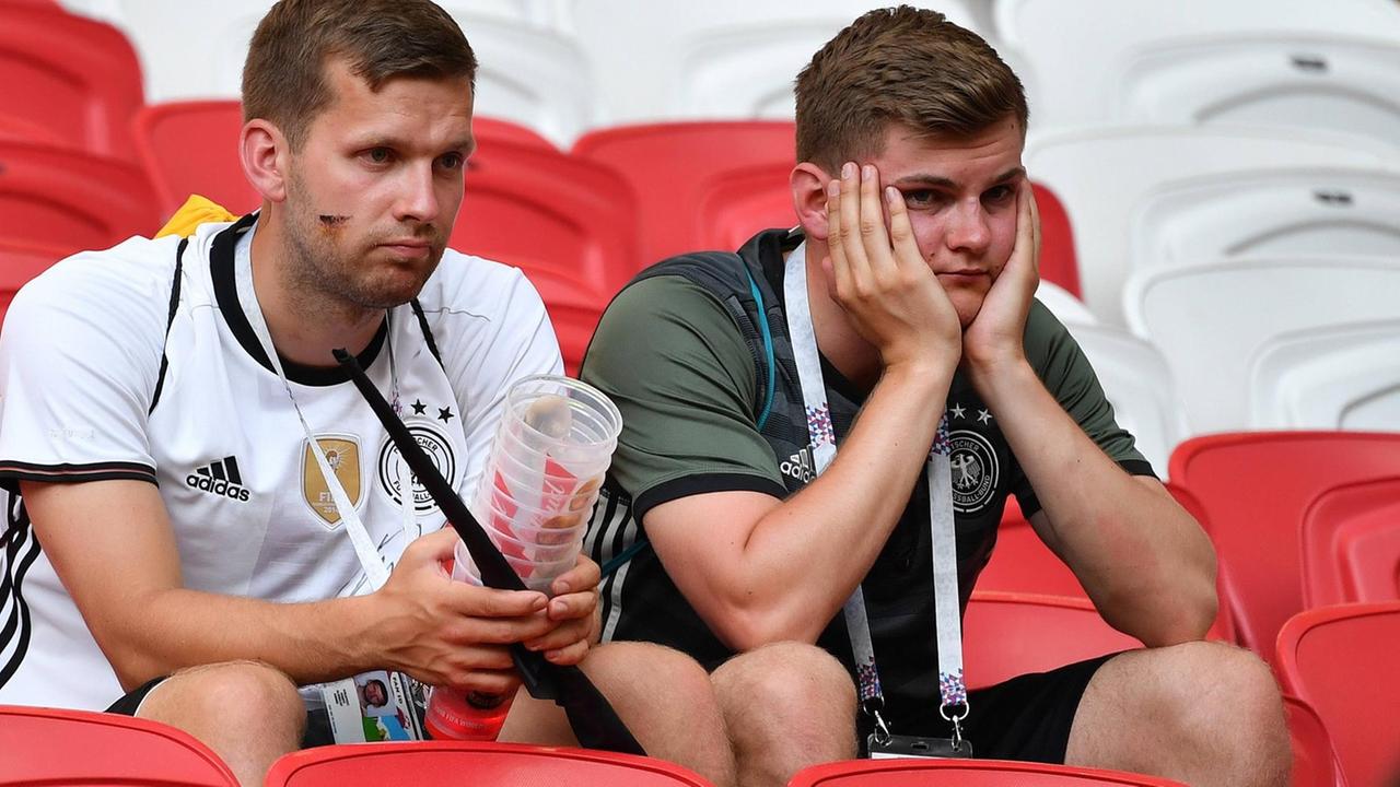 Deutsche Fans nach dem 0:2 gegen Südkorea bei der WM 2018 in Kasan