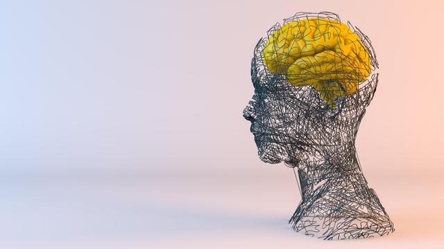 Artificial intelligence, machine learning concept with brain