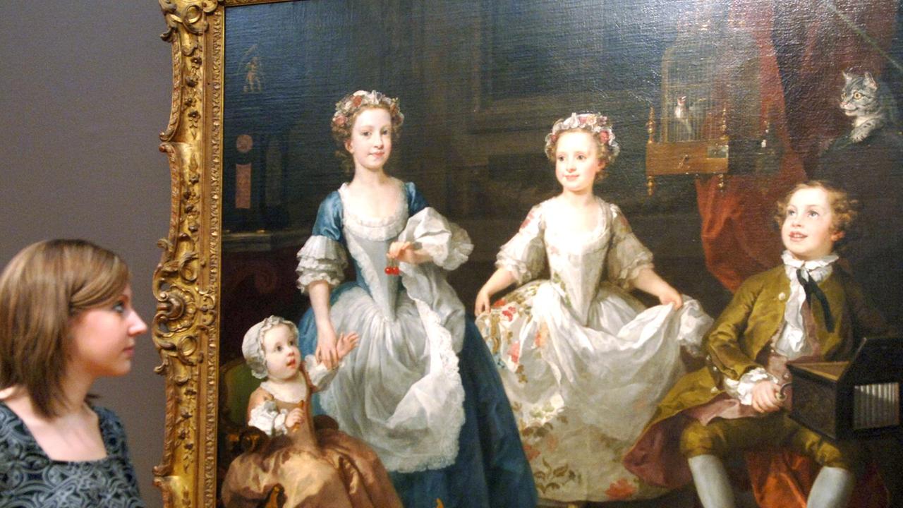 Das Gemälde "The Graham Children" von William Hogarth(1697-1764) in einer Ausstellung des Tate Museums in London.